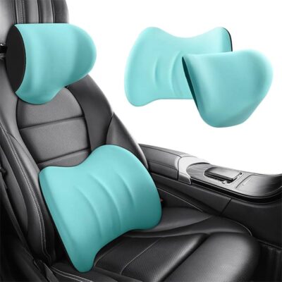 Memory foam head and back pillows for car and office seats